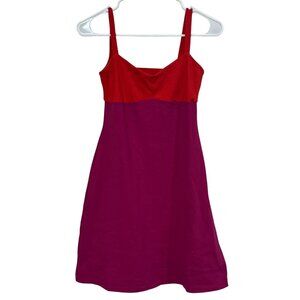 Susana Monaco Purple Orange Color Block Short Strap‎ Dress Stretch Women's S /N2